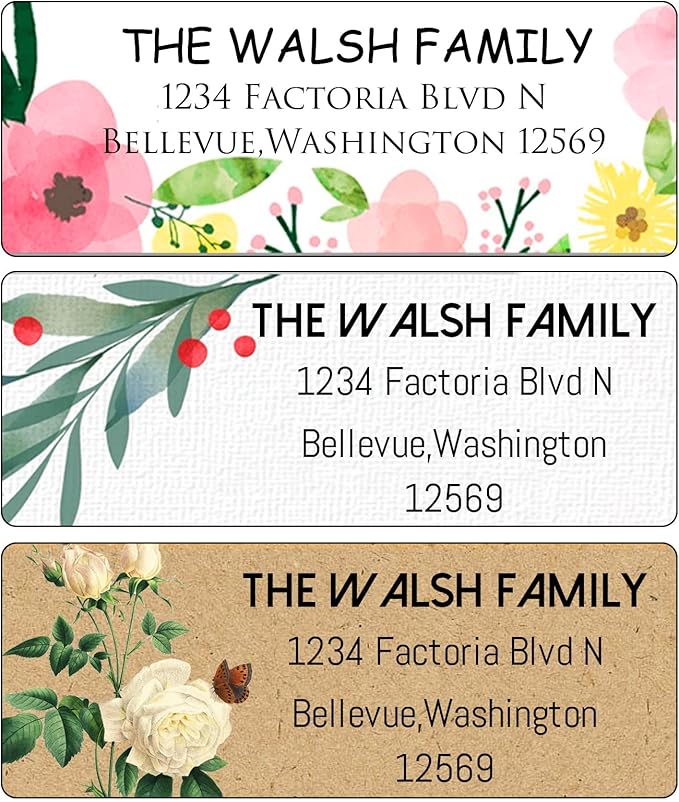 LINMAGCO Personalized Return Address Labels Gold 500 Pcs Mail Labels for Envelopes Weddings Self Adhesive Rectangle Elegant Name Stickers……