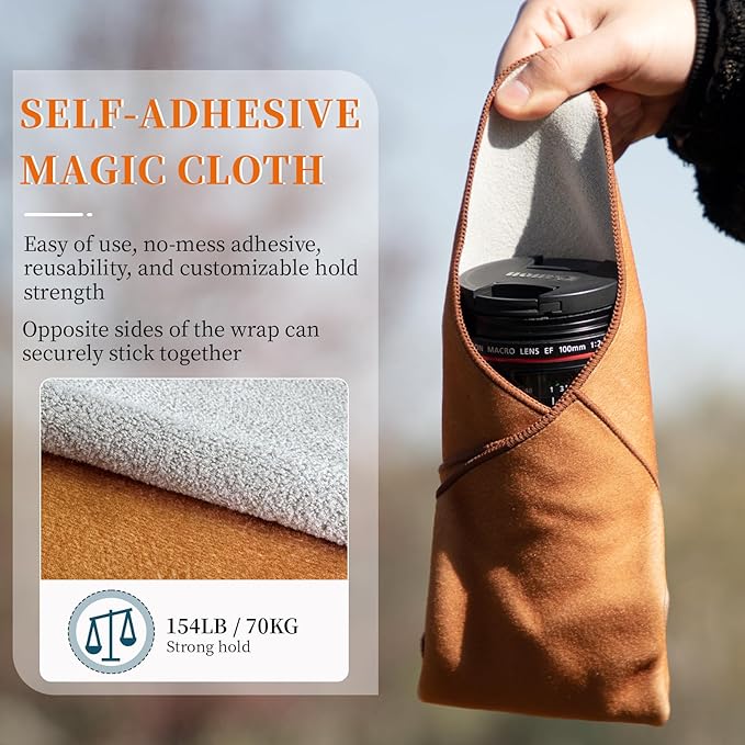MDAOCRY Camera Protective Wrap, Lens Protector, Magic Self-Adhesive Cloth for DSLR/Camera Lens/Phone/Accessories, 13.8''*13.8