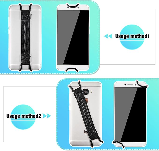Weewooday 6 Pieces Mobile Phone Security Hand Strap Holder for 5.2-7.5 Inch Smartphones, Security Hand Grip Phone Accessory Universal Drop Prevention Elastic Bundle Grip Belt