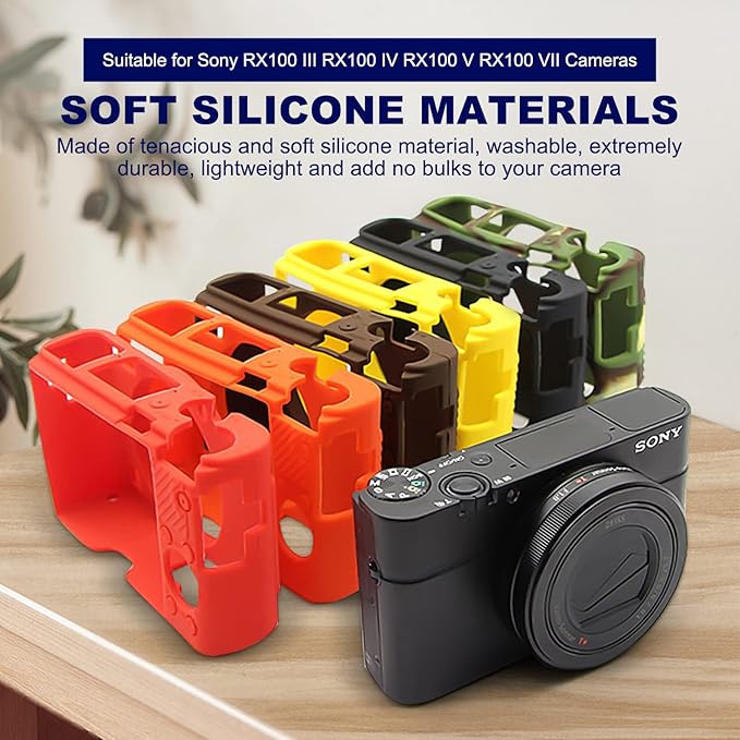 Easy Hood RX100 VII Case,Soft Silicone Protective Cover Protector Skin for Sony DSC-RX100 III RX100 V RX100 IV RX100 VII Digital Camera (Black)