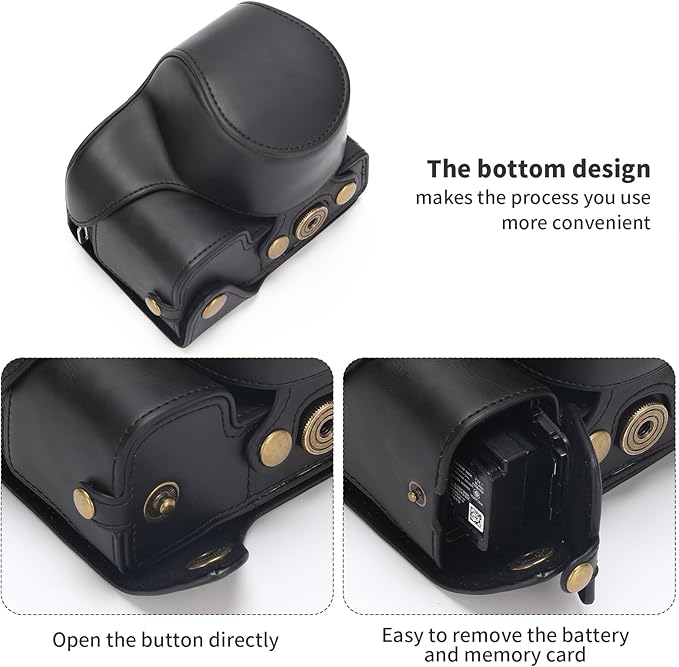 Hargedis for Sony ZV-E10 II case Premium PU Full Body Leather Camera Case Bag for Sony ZV-E10 II Fit 16-50mm Lens with Camera Shoulder Strap