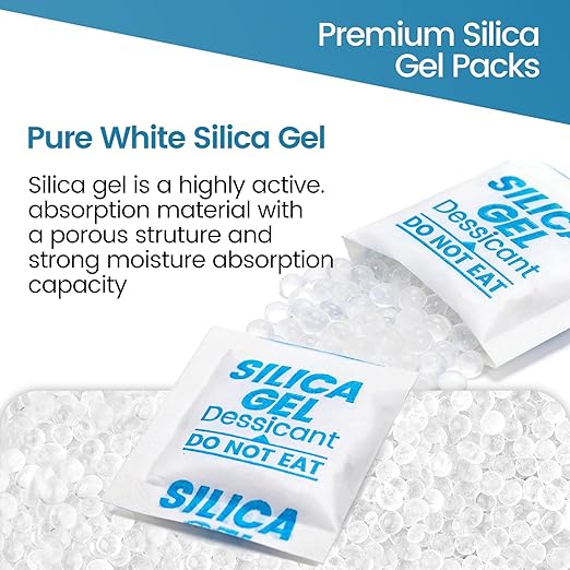 200PCS 2g Silica Gel Packets, Moisture Absorbers Desiccant Packs for Storage, Clothes, Shoes, Electronics, 3D Printer Filament, Jewelry, Spices, Safes, Tools