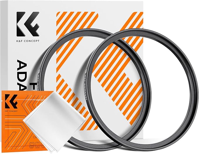 K&F Concept 67-77mm(2 Pcs) Step-Up Ring Adapter, 67mm to 77mm Step Up Filter Ring for 67mm Lens Install 77mm ND CPL UV Lens Filter