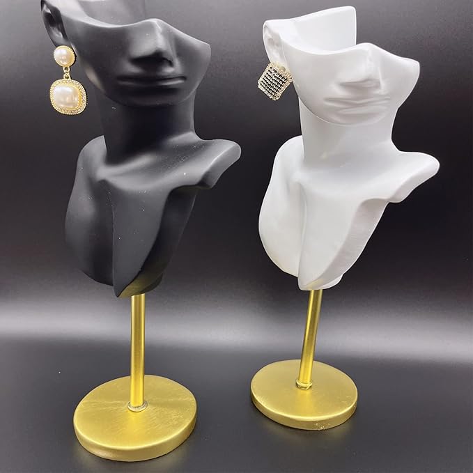 Jewelry Display Stand Jewelry Mannequin Bust Necklace Earring Display Holder Stand, Necklace Bust Jewelry Bust Stand Easel Rack for Selling Show Home Gift