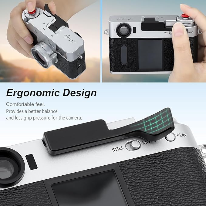 Haoge Metal Thumb Up Grip for Fujifilm X Half Camera Digital Accessories XHALF Hot Shoe Thumb Up Rest Support Handgrip Black THB-XHALF-B