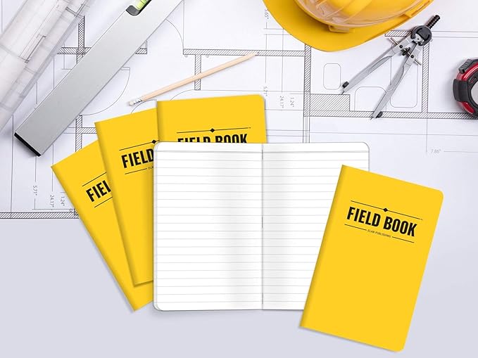 Elan Publishing Company Field Notebook/Pocket Journal - 3.5"x5.5" - Yellow - Lined Memo Book - Pack of 5