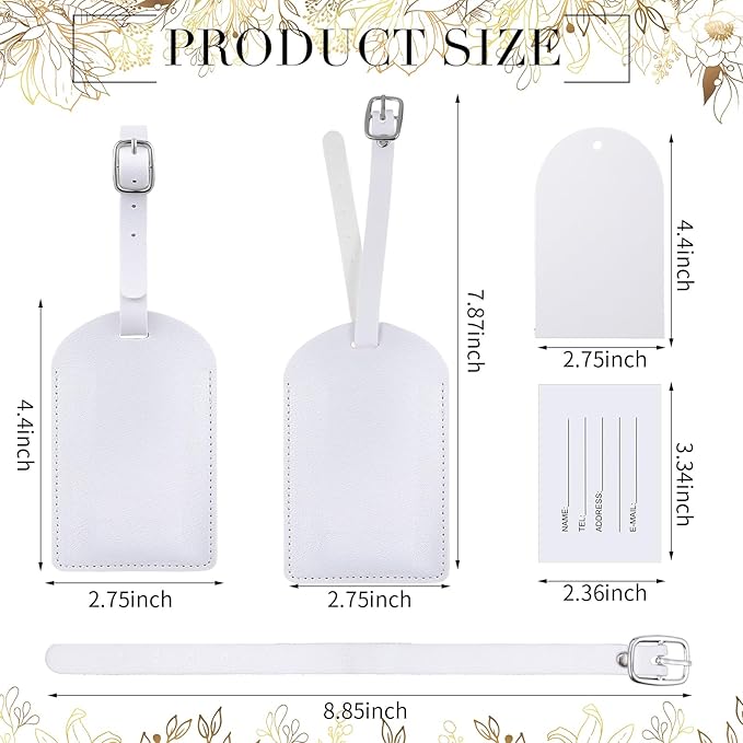 Amylove 48 Sets Leather Luggage Tags Bulk Wedding Favors Luggage Tags for Guests Bridal Gifts Wedding Bridal Shower Gift PU Leather with Name ID Card Tag for Guests