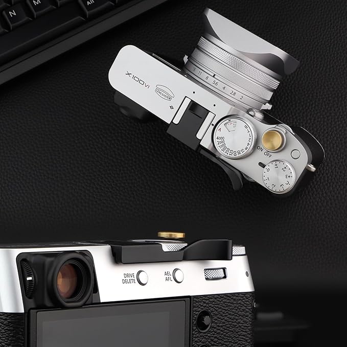 Haoge THB-X2B Metal Hot Shoe Thumb Up Rest Hand Grip for Fujifilm x100vi Fuji X100V Camera Black