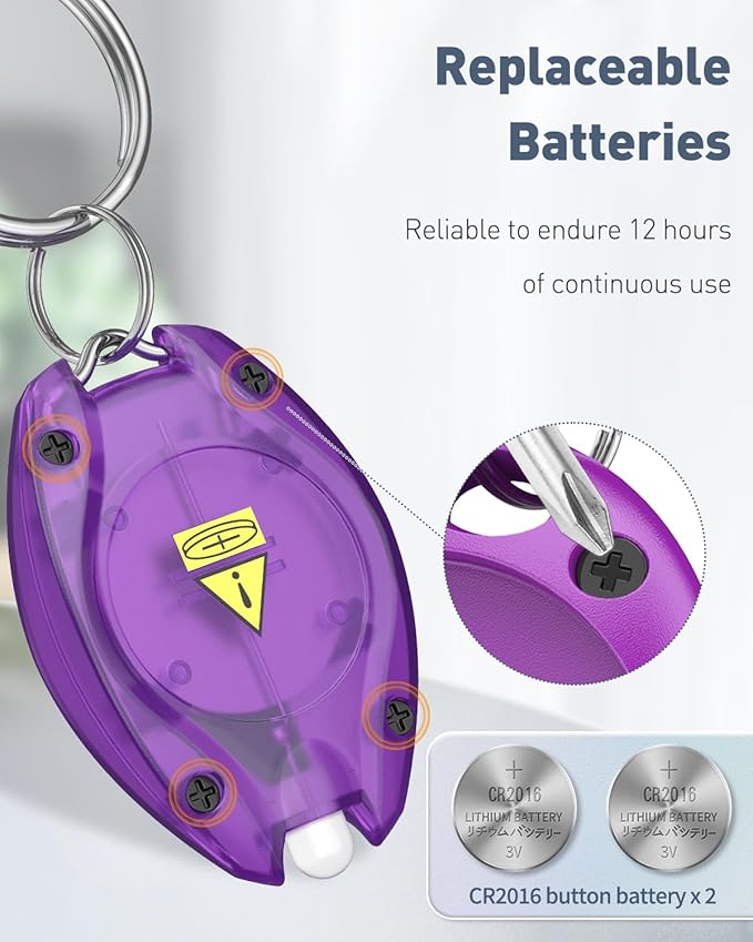 Uniclife 10 Pack LED Keychain Flashlight Mini LED Keychain Light 14 Lumen Portable Ultra Bright Battery Powered Key Ring Torch for Outdoor Camping Hiking and Emergency Lighting, 5 Colors of Shells