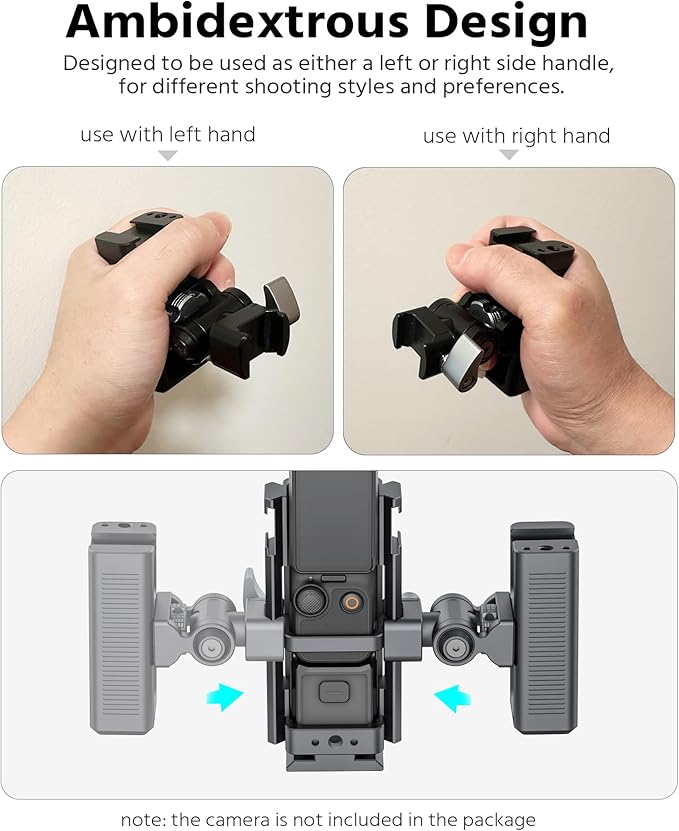 77mm/3.03" Mini Multi Functional Rotatable Side Handle with NATO Clamp for Pocket 3 Cage, Phone Cages Rigs – Perfect for Live Streaming and Video Shooting