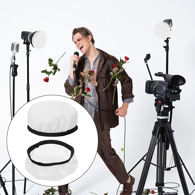 2Pcs Light Diffuser, 7"/18cm Round Light Softbox Cover – White Nylon & Oxford Fabric for Studio Strobe, Photography, Soft Even Lighting