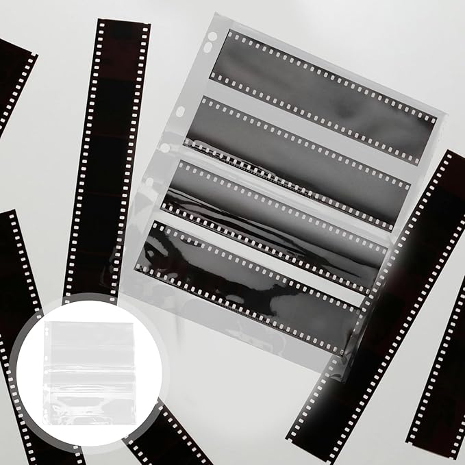 VALICLUD 10pcs Film Negative Sleeves Waterproof Storage Bags 120-hole Binder Plastic Sleeves for Photo and Slide Archival Protection Organizer Pouch
