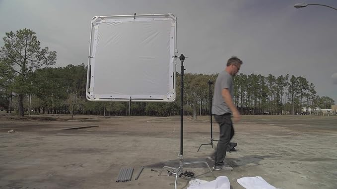 Glide Gear BFS 100 Butterfly Scrim – 4x4, 6x6, 8x8 Diffuser – 3 Nylon Silks, Quick-Setup Frame, C-Stand Clamps Included