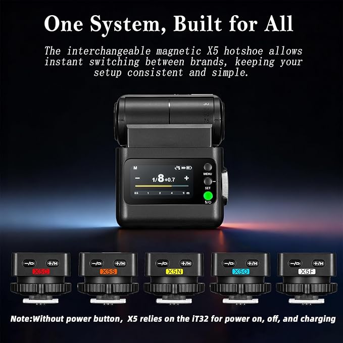 Godox IT32 TTL Camera Flash with X5S Flash Trigger for Sony Cameras,Magnetic Hotshoe & Trigger 2-in-1,Colorful Touch Screen,Rotatable Flash Head,X System TTL&HSS,LED Modeling Lamp,Creative Accessories
