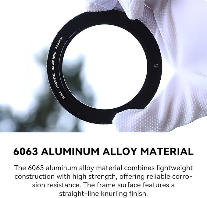 Kase 67-77mm Magnetic Step Up Ring, Aviation Aluminum 0.5s Snap-On Frame for CPL/ND/UV Filters, No Vignette 16mm Wide-Angle DSLR Mirrorless Video, Replaces Screw-Mount Rings