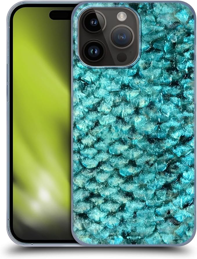 Head Case Designs Officially Licensed LebensArt Teal Mermaid 2 Patterns 2 Hard Back Case Compatible with Apple iPhone 15 Pro Max