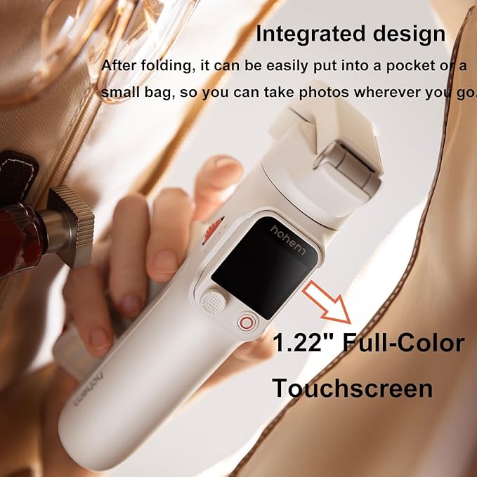 Hohem iSteady V3 Ultra Gimbal Stabilizer for iPhone Android Smartphone,Phone Gimbal with AI Tracking,Fill Light,Detachable Touchscreen Remote,Phone Stabilizer for Video Recording,YouTube TikTok Travel