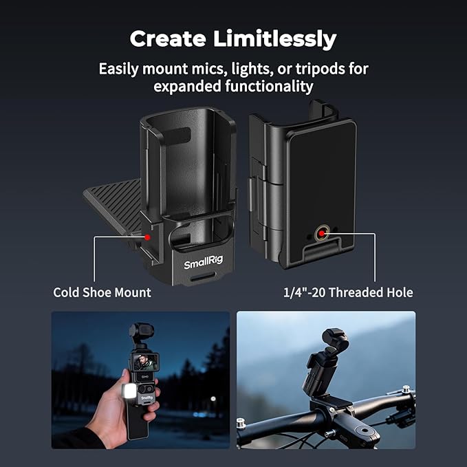 SMALLRIG Magnetic Mount Stand for DJI Osmo Pocket 3, 180° Adjustable Holder with Cold Shoe, 1/4"-20 Threaded Hole, Pocket 3 Multi-Function Magnet Suction Expansion Frame Accessories - 5631