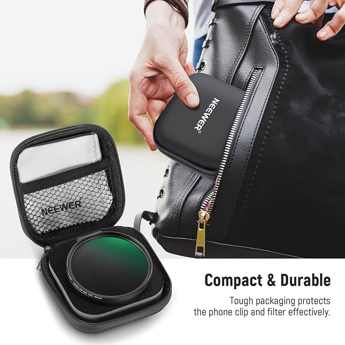 NEEWER 67mm CPL Filter for Phone, Circular Polarizing Camera Lens Filter with Cold Shoe Clip Compatible with iPhone 17 16 16e 15 Pro Max Plus 14 13 Android Samsung Galaxy S25 Ultra, FL-27