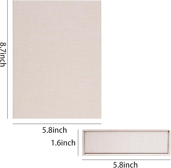 Cherrich 5x7 Photo Storage Box, Premium Linen Memory Box for Photos, Pictures, Certificates, Scrapbooking Supplies & Jewelry - Portable, Stackable Organizer for Home, Crafters & Collectors