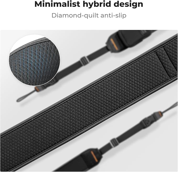 K&F Concept Camera Neck Strap for Photographers, Soft Neoprene Adjustable Shoulder Belt with Zipped Pockets