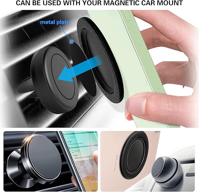 Lendouble Magnetic Disk Base for Magsafe Accessories, Removable Magnet Plate Compatible with iPhone 16/15/14/13/12 Pro Max Mini & Mag Case, Non Adhesive Mag Safe Disc for P-Socket Grip/Ring Holder