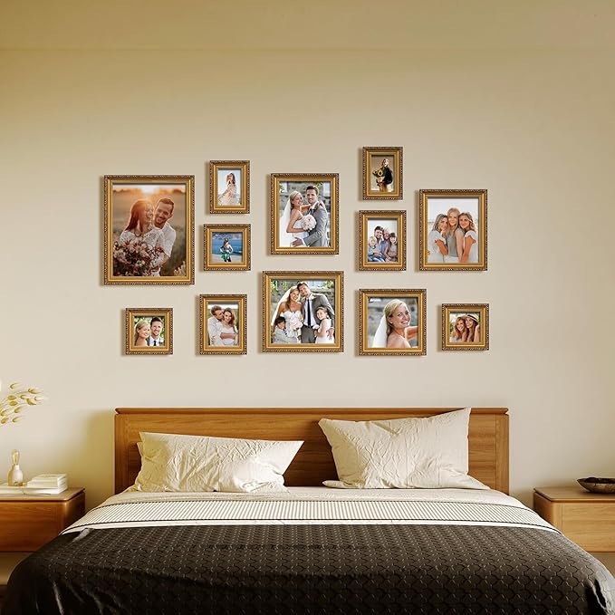 6×6 Picture Frame Gold - Picture Frames for Wall Hanging And Tabletop Display, Ornate Photo Frame for Poster,Vintage Frames,with Durable Plexiglass