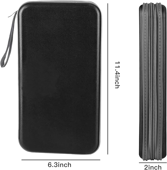 alpmosn Car CD Case Storage Organizer, 60-70 Capacity Plastic CD/DVD Protective Case, Portable CD/VCD/DVD Storage Case, Hard Plastic Protective Holder for CD Storage (Black)
