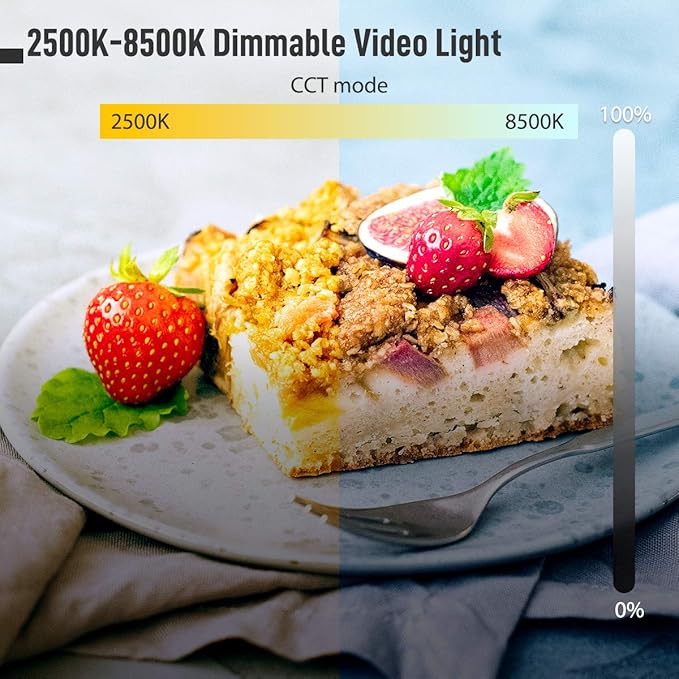 Moman Portable LED Video Light, Aluminum Alloy On-Camera Light, Built-in Battery & USB-C Charging, 2500K-8500K RGB Dimmable, CRI 96+ Photography Fill Light with 1/4" Screw for DSLR, Vlog, YouTube