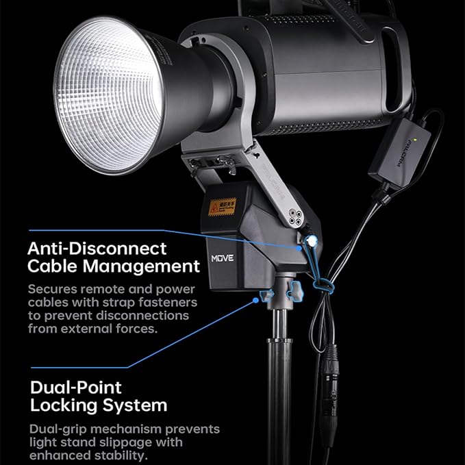 FALCAM Video Light Bracket for Bowens Mount, Automatic Studio Light Holder with Remote Control Compatible with Aputure Godox Nanlite GVM, Intelligent Move LightGo Led Photography Light Brackets