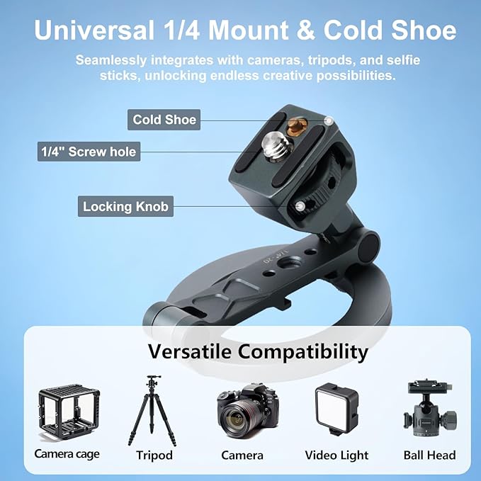 Magnetic MagSafe Tripod Mount Adapter Aluminum Phone Mount with 1/4” Screw & Cold Shoe Compatibility for iPhone 16/15/14/13 Series, DSLR Cameras, DJI Ronin, Canon/Nikon Photography Accessories