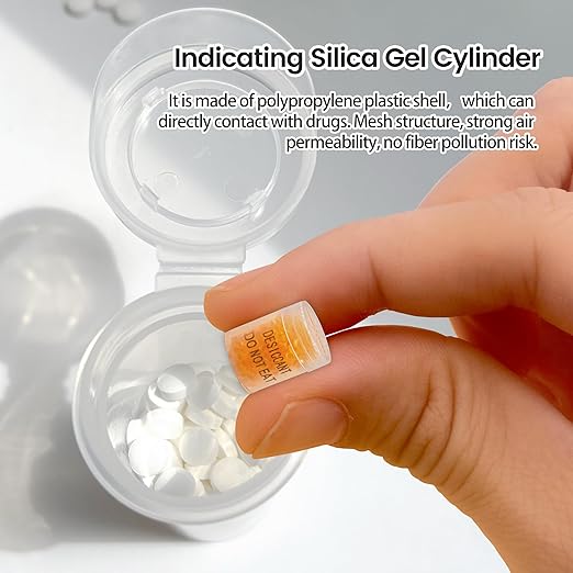 1 Gram 300 Packs Desiccant Canister, Silica Gel Clear Capsules, Orange to White Indicating Desiccant Capsules, Food Safe Moisture Absorbers for Storage