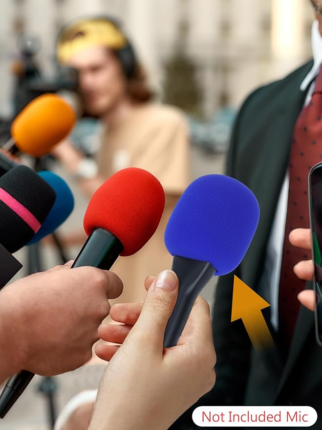 YOUSHARES Handheld Adaptor with Foam Cover, Compatible with Rode and DJI Wireless Microphones for Interviews (Blue Foam)