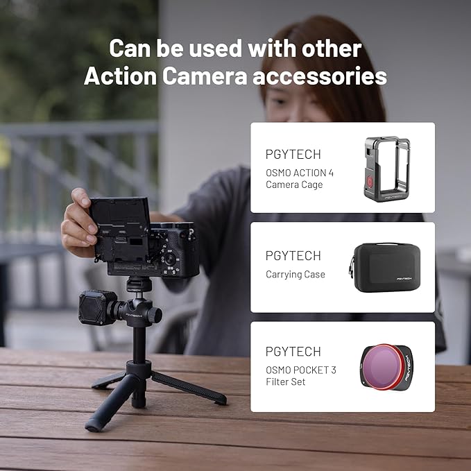 PGYTECH CapLock Action Camera Extension Pole Tripod for OSMO Action 4/3/2, OSMO Pocket 2, Gopro Hero 11/10/9/8, ONE RS/R/X3, XiaoYi, Feiyu Action Camera Quick-Release Design