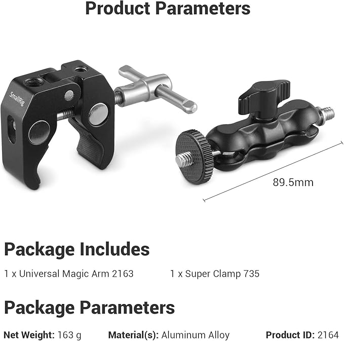 SmallRig Multi-Functional Ballhead Clamp Double Ball Adapter with Bottom Clamp - 2164