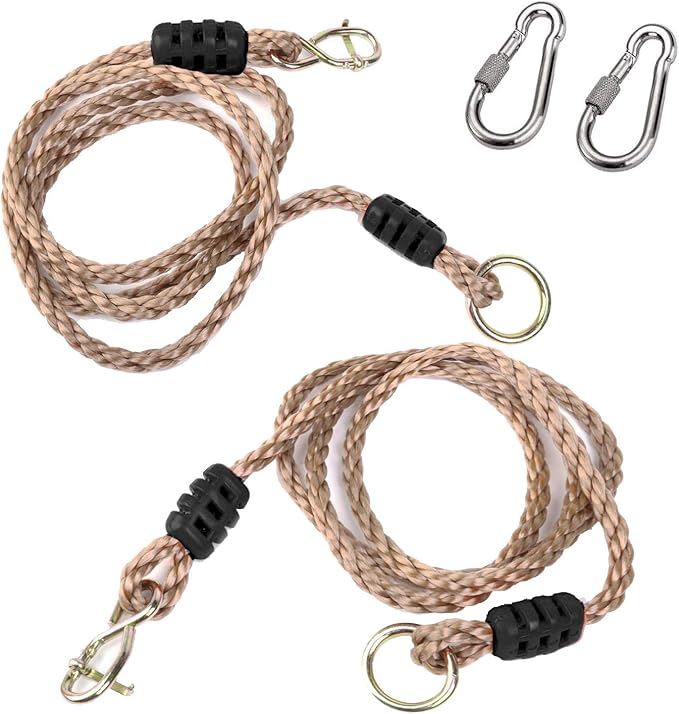 Tree Swing, Adjustable Hammock Hangings Safer Nylon Rope,Tree Swing Hanging Strap Kit, Holds Up to 650 Lbs, 6 Feet, Pack of 2