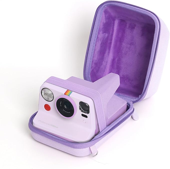 Kuprusar Camera Case for Polaroid OneStep 2VF/Now+ Camera, Hard Carrying Case Protective EVA Storage Bag for One Step+/Now/Now+ Plus 2nd I-Type Instant Film Camera with Shoulder Strap, Purple