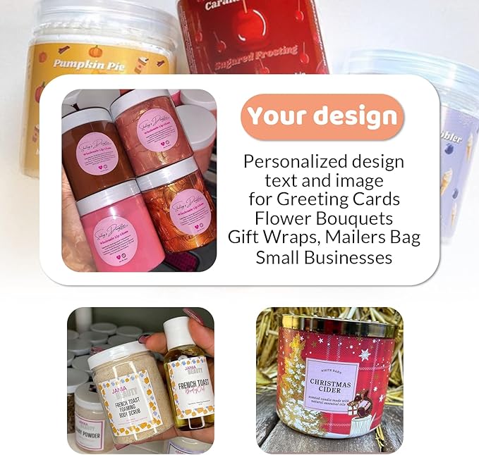 Custom Labels & Stickers - Personalized with Logo & Text. Business, Thank You Labels (4x3 Inch)