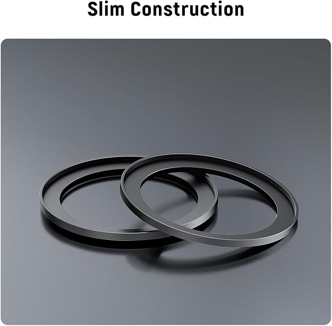 NEEWER 58-72mm Step Up Ring Adapter (2 Pack) with Cleaning Cloth, Ultra Slim Aluminum Alloy Lens Filter Adapter Ring for 58mm Camera Lens to Use 72mm Filter