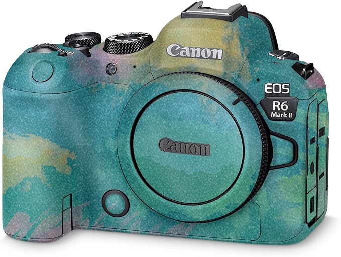 Glossy Glitter Camera Skin Compatible with Canon EOS R6 Mark II Camera (2022) - Watercolor Blue - Premium 3M Vinyl Protective Wrap Decal Cover - Easy to Apply | Crafted in The USA by MightySkins