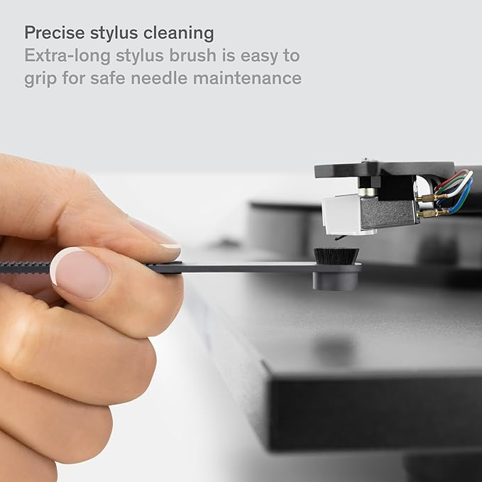 Boundless Audio Record Cleaning Kit - 2-in-1 Vinyl Cleaning Kit Includes Record Brush & Stylus Cleaner - Carbon Fiber Anti-Static Vinyl & Stylus Brushes