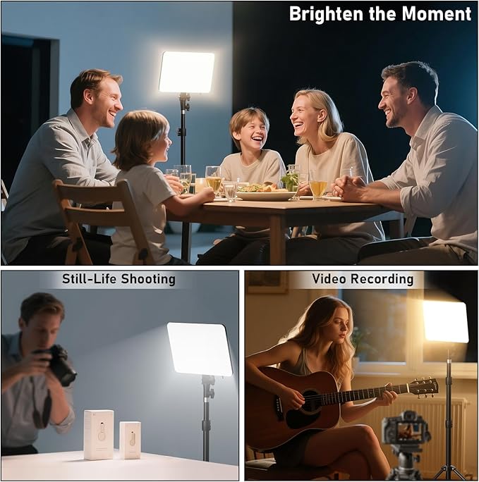 30W Upgraded Photography Lighting Kit, Anautin 2-Pack LED Video Lighting for Video Recording, 3700Lux Studio Lights with Tripod Stand for Photography, Streaming, Gaming, Podcast, Filming, Vlogging