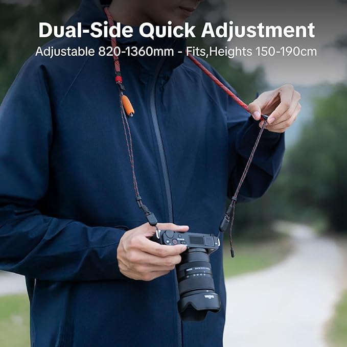 PGYTECH Camera Shoulder Strap Slim Outdoor Style, Adjustable 32.2-53.5in Quick Release Neck Strap for Compact Camera/Mirrorless/Phone, Abrasion-resistant, 66.1lb Capacity, Wilderness Green