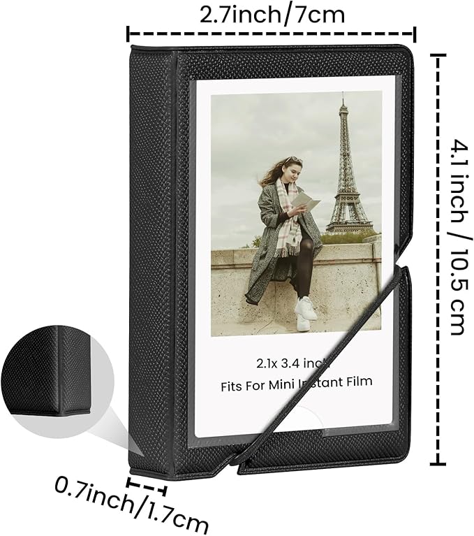 Lifting 2 Pack Mini Photo Album with 28 Pocket 2x3 Inch Pictures Fits for Fujifilm Instax Mini 7s 8 9 11 25 26 40 50s 90 Evo Z2300 Instant Camera, Polaroid Snap,Kpop Photocard Holder (Ink Black)