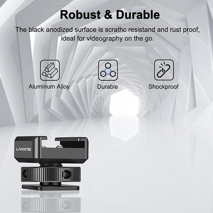 Cold Shoe Mount Adapter with Retractable Pins for Anti Drop Microphone Accessories, Fits for Camera Cage, Monitor, Microphone, LED Video Light and Other Photography Accessories