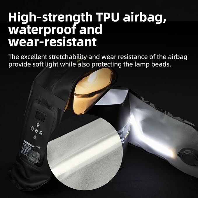 INKEE GC12 Portable LED Photography Light Wand,Bi Color Magnetic Handheld Video Wand Stick 2700K-6500K,2500mAh Built-in Rechargable Inflatable Light for Video Recording Dimmable Camera Light Tube