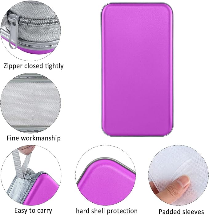 CD/DVD Case Holder, 80 Capacity Hard Plastic Disc Cases Storage Binder for Car, Home, Office, Travel (Purple)