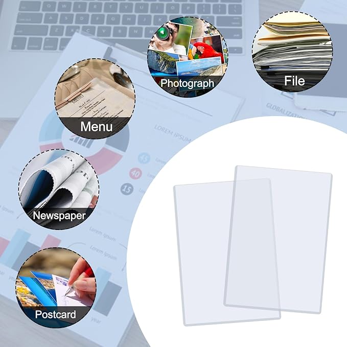 Rainmae 20 Pack 8.5" x 11" Rigid Print Protectors, Clear Waterproof Hard Plastic Page Sheet Protectors, Paper Sleeves Photo Sleeves Document Holder Birth Certificate Protector