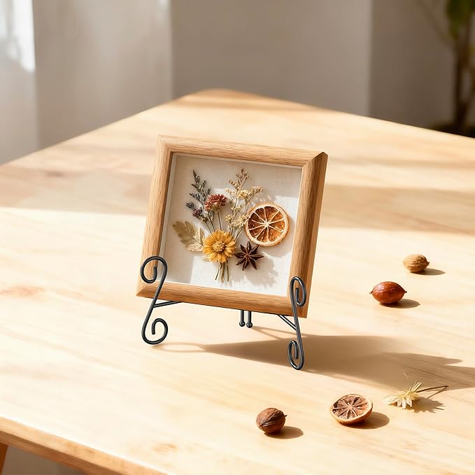 Plate Stand, 6 Inch Metal Plate Stands for Display 1 Pack, Black Iron Easel Stand Decorative Plate Holder for Picture Frame Photo Collectibles Book