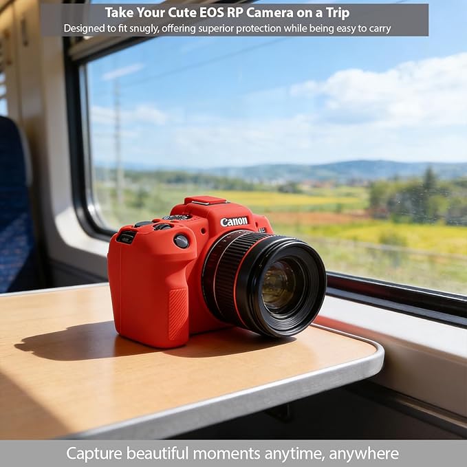 Frevyve Case for Canon EOS RP Body Camera, Skin, Anti-Scratch, Lightweight Sleeve, Soft Silicone Rubber Protective Case Cover for EOS RP Mirrorless Digital Camera Accessories (Red)